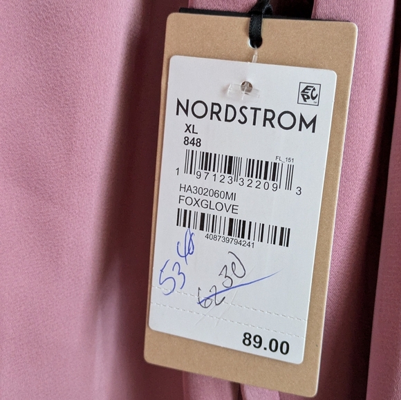 🆕 Halogen Pink Foxglove Long Sleeve Top Blouse Mock Neck Trumpet Sleeves XL - Picture 13 of 16